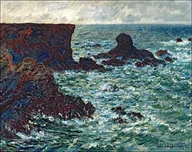 Plakaty - Galeria Plakatu, Plakat, Rocks at port coton the lion rock 1886, Claude Monet, 50x40 cm - miniaturka - grafika 1