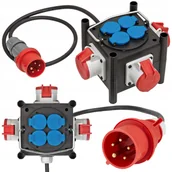 Przedłużacze i rozgałęźniki - Przedłużacz Rozdzielacz siłowy trójfazowy 16A 1m 3x 400V 4x 230V - miniaturka - grafika 1