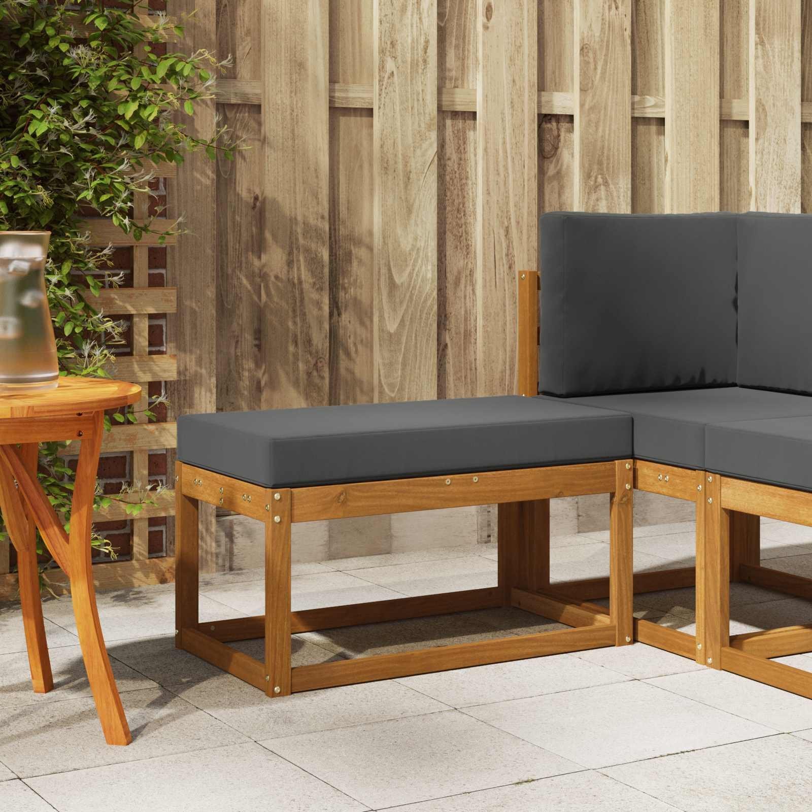 vidaXL Stołek Ławka na Zewnątrz z poduszką 79 x 43 x 37 cm