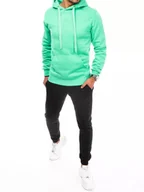 Dresy męskie - Dres męski miętowo-czarny Dstreet AX0642-M - miniaturka - grafika 1