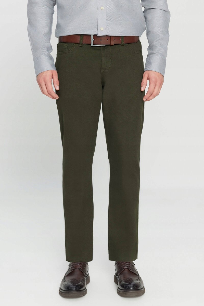 AC&CO ELEGANCKIE SPODNIE MĘSKIE CHINOS Z PASKIEM ZIELONE 58 5DA