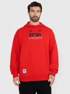 Bluzy męskie - 4F Bluza dresowa nierozpinana z kapturem męska - czerwona XL - miniaturka - grafika 1