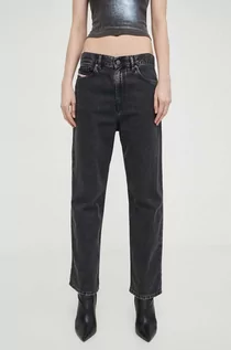 Spodnie damskie - Diesel jeansy damskie kolor czarny - grafika 1
