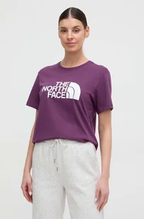 The North Face t-shirt bawełniany damski kolor fioletowy - Koszulki sportowe damskie - miniaturka - grafika 1