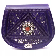 Torebki damskie - Torebka Damska Listonoszka Na Ramię Skóra Naturalna Z Maroko Tłoczone Wzory - miniaturka - grafika 1