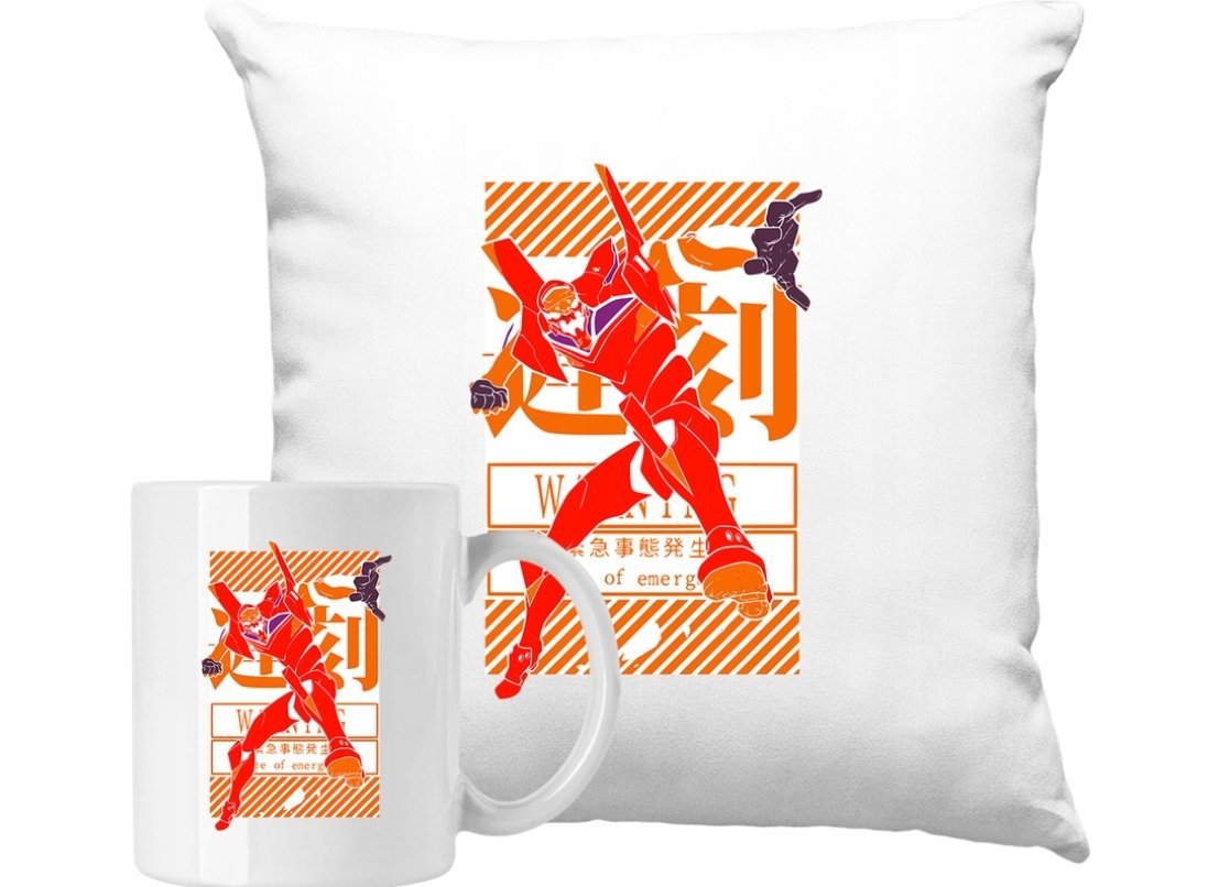 ZESTAW PODUSZKA + KUBEK Neon Genesis Evangelion Kolory Pomysł Na Prezent #2