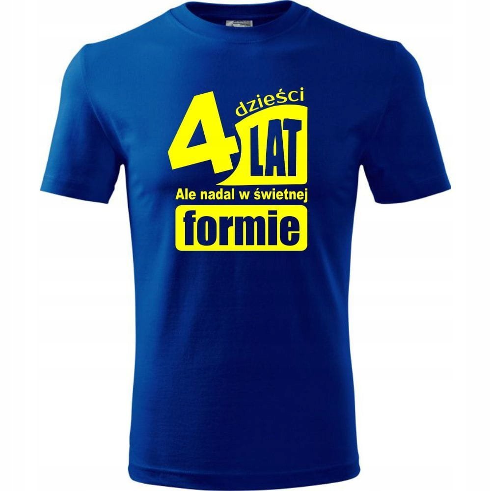 Męska Koszulka Nadruk 40 lat i nadal w świetnej formie na Prezent Urodziny niebieski 3XL