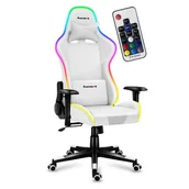 Fotele gamingowe - Huzaro Force 6.2 White RGB - miniaturka - grafika 1