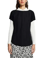 Koszulki i topy damskie - ESPRIT Collection Damska koszulka 043EO1K321, 001/BLACK, XXL, 001/Black, XXL - miniaturka - grafika 1
