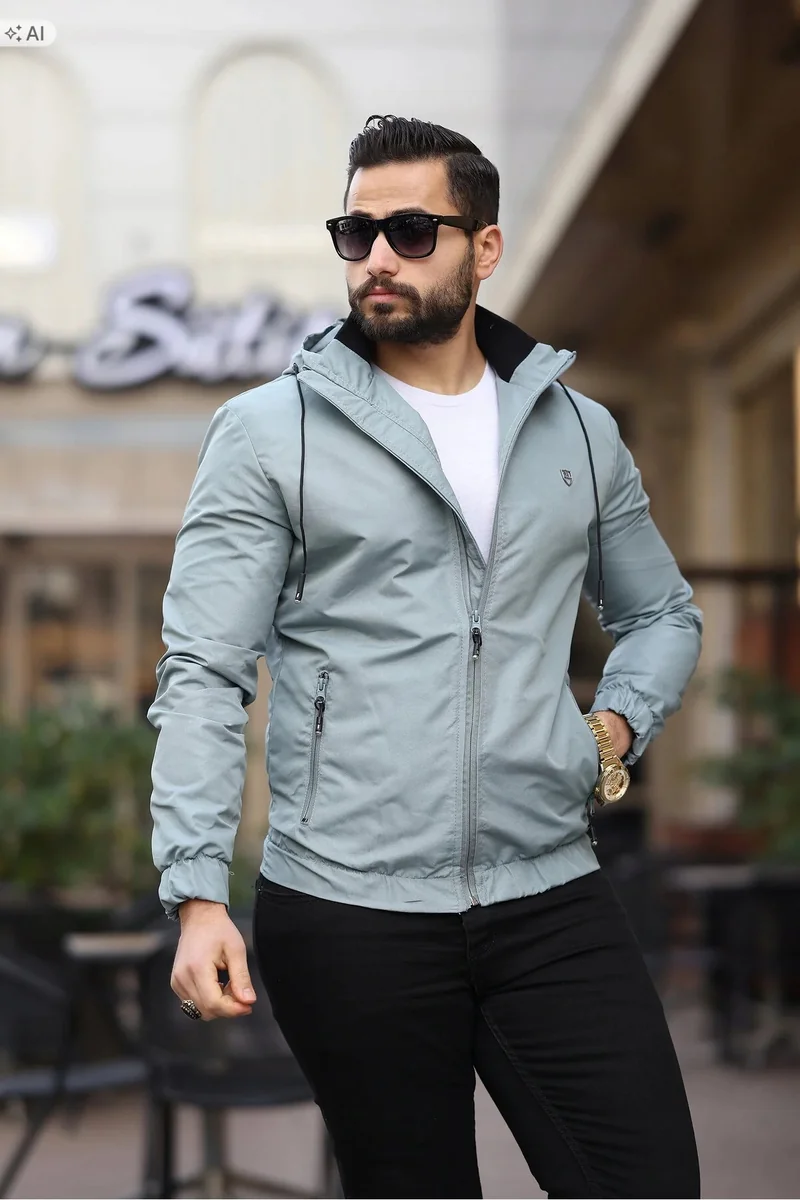 LEKKA SPORTOWA KURTKA MĘSKA Z KAPTUREM W STYLU CALM XL 5IA