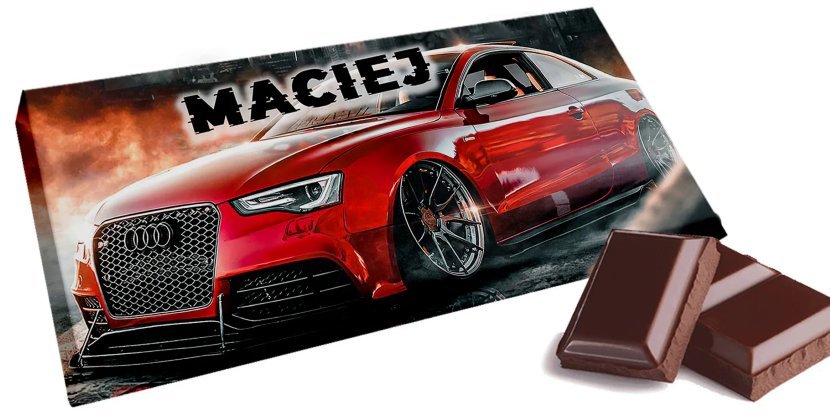 Czekolada AUDI RS - Słodki prezent na - Twoje imię - Personalizowana