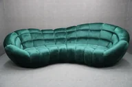 Sofy i kanapy - Sofa Owalna Retro Tapicerowana I Pikowana Zielona 315 Cm (2) B 4884 - miniaturka - grafika 1