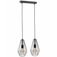 Lampy sufitowe - KET Loftowa LAMPA wisząca metalowa OPRAWA druciany zwis czarny KET436 - miniaturka - grafika 1