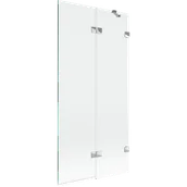 Parawany nawannowe - Mexen Lunar parawan nawannowy 2-skrzydłowy prawy 90 x 150 cm, transparent, chrom - 897-090-100-01-00-P - miniaturka - grafika 1