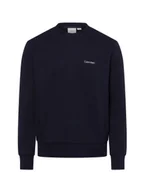 Bluzy męskie - Calvin Klein Męska bluza nierozpinana Mężczyźni Materiał dresowy niebieski jednolity, S - miniaturka - grafika 1