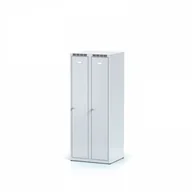 Szafki BHP - Alfa 3 Metalowa szafka ubraniowa obniżona, szare drzwi, zamek obrotowy 1261603 - miniaturka - grafika 1