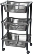 Wózki kuchenne - Storagesolutions Uniwersalny wózek na kółkach TROLLEY do łazienki, regał, szafka - 3 poziomy - miniaturka - grafika 1