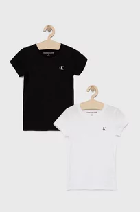 Calvin Klein Jeans T-shirt bawełniany dziecięcy (2-pack) kolor czarny - Koszulki dla dziewczynek - miniaturka - grafika 1