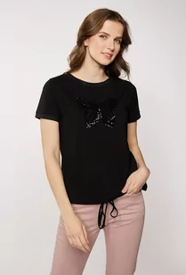T-shirt z cekinowym motylem - Monnari - Koszulki i topy damskie - miniaturka - grafika 1