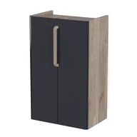 Półki łazienkowe - Półsłupek łazienkowy Krofam Comfy 50x80x32 cm dąb castello/antracyt połysk 147-0111 - miniaturka - grafika 1