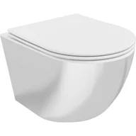 Miski WC - Mexen Lena miska wc Rimless z deską wolnoopadającą slim, duroplast, biała/srebrna - miniaturka - grafika 1