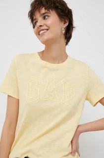 Koszulki sportowe damskie - GAP t-shirt bawełniany kolor żółty - Gap - grafika 1