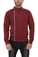 Bluzy męskie - Bluza męska Hopenlife Golf rozsuwana z polarem bordowa-XXL - miniaturka - grafika 1