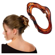 Ozdoby do włosów - Klamra do Włosów Brązowa Bursztynowa Duża Spinka w Panterkę Wytrzymała - miniaturka - grafika 1