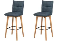 Taborety i hokery - SEATTLE Hoker Tapicerowany, komplet 2 szt. #19 Ciemny Szaro-Granatowy 43x50x111 cm - miniaturka - grafika 1