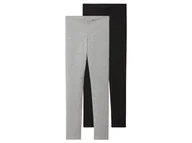 Spodnie i spodenki dla dziewczynek - pepperts!® Legginsy dziecięce z elastycznym pasem, 2 pary (158/164, Czarny/ szary) - miniaturka - grafika 1