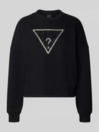 Bluzki damskie - Bluzka z logo i obszyciem ozdobnymi kamieniami model ‘RACHELE’ - miniaturka - grafika 1