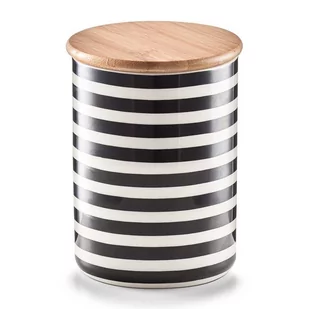 Zeller Ceramiczny pojemnik STRIPES z bambusową pokrywką 580 ml 19823 - Pojemniki kuchenne - miniaturka - grafika 1
