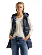 Kamizelki damskie - Cecil Damska kamizelka pikowana B220186, długa, ciemnoniebieska, L, Deep Blue, L - miniaturka - grafika 1