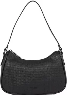 Torebki damskie - Calvin Klein Damska torba na ramię z uszlachetnionym warkoczem, czarna teksturowana, Ck czarny teksturowany - grafika 1