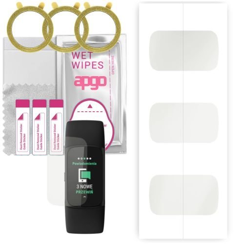 3x folia ochronna hydrożelowa MATOWA do Fitbit Charge 6 - apgo Smartwatch Hydrogel MATTE Protection Ochrona na ekran smartwatcha