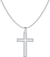 Biżuteria religijna - Srebrny Naszyjnik z KRZYŻEM - miniaturka - grafika 1