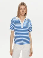 Koszulki i topy damskie - Tommy Hilfiger Polo WW0WW41889 Niebieski Relaxed Fit - miniaturka - grafika 1