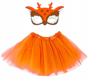 STRÓJ SARNA JELONEK SPÓDNICZKA TIULOWA POMARAŃCZOWA + MASKA FILCOWA - Dodatki do strojów karnawałowych STRÓJ SARNA JELONEK SPÓDNICZKA TIULOWA POMARAŃCZOWA + MASKA FILCOWA - Dodatki do strojów karnawałowych - miniaturka - grafika 1