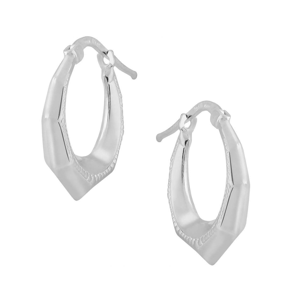 Kolczyki srebrne pr. 925 Eleganckie Geometryczne Rodowane Kolczyki Dmuchane