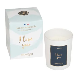 DRAEGER Paris | Biała świeca zapachowa Kwiat pomarańczy "I Love You" | Pomysł na prezent Miłość, Koleg, rodzina | Szklany słoik | Wyprodukowano we Francji | 100% Wosk roślinny - Świece - miniaturka - grafika 1
