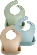Śliniaki i fartuszki - ŚLINIAK SILIKONOWA 3x DLA DZIECI DO KARMIENIA WODOODPORNE MIĘKKIE WYGODNE - miniaturka - grafika 1