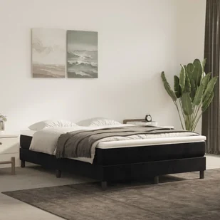 vidaXL Materac kieszeniowy, czarny, 140x190x20 cm, aksamit - Materace - miniaturka - grafika 1