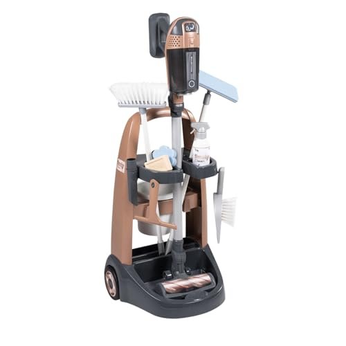 Smoby - Rowenta - Wózek do sprzątania + Miotła Odkurzacz - Imitacja zabawki - Funkcja elektroniczna - 10 Akcesoriów - Od 3 Lat - Wyprodukowano we Francji