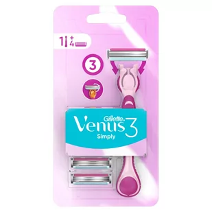 Gillette uchwyt maszynki Simply Venus 3 + 4 głowice - Maszynki do golenia i wkłady - miniaturka - grafika 1