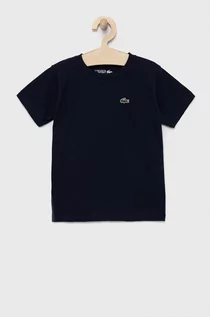 Koszulki dla chłopców - Lacoste t-shirt dziecięcy TJ8811 kolor granatowy gładki - grafika 1
