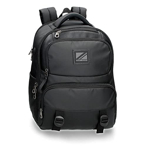 Pepe Jeans Plecak na laptopa z możliwością dopasowania pasków, czarny/biały, Mochila para Portátil Doble Compart. con Carro, plecak pc