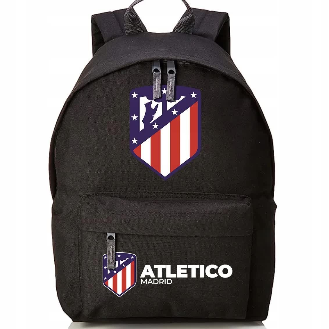 Plecak Szkolny Czarny ATLETICO MADRID Kluby Piłkarskie Piłkarze Sport Wzory