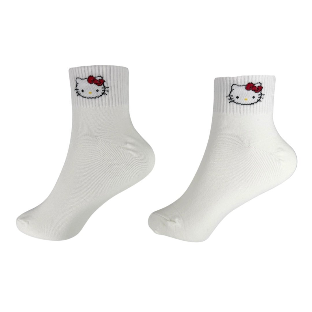 Skarpetki Skarpety Dziewczęce Damskie Bawełniane Białe Hello Kitty 36-40