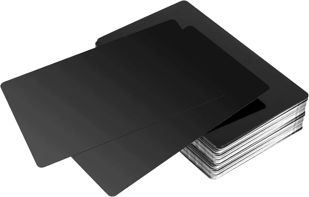 WIZYTÓWKI METALOWE 150 SZTUK CZARNE ALUMINIOWE PÓŁFABRYKATY 021 MM