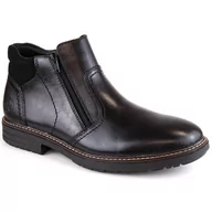 Buty sportowe męskie - Skórzane trzewiki wysokie Rieker M RKR621 (kolor Czarny, rozmiar 43) - miniaturka - grafika 1